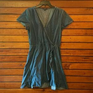 Denim wrap dress